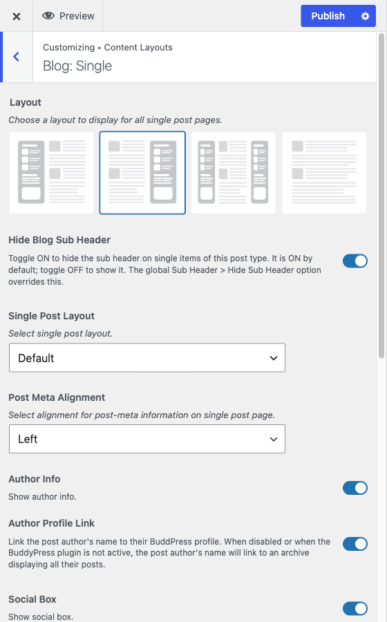 The Blog: Single section in Content Layouts