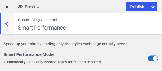 The Smart Performance section