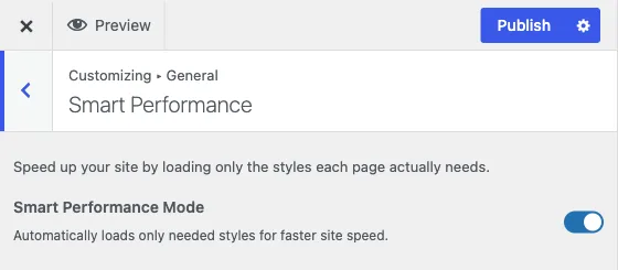 The Smart Performance section
