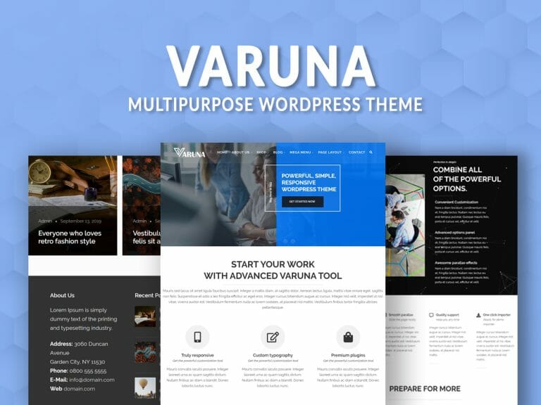 multi purpose varuna wp theme