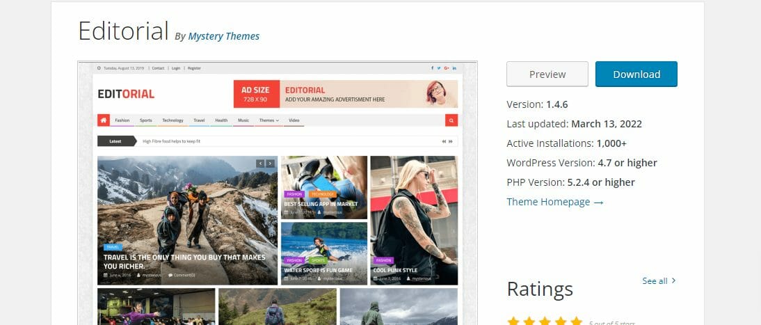 editorial wordpress theme