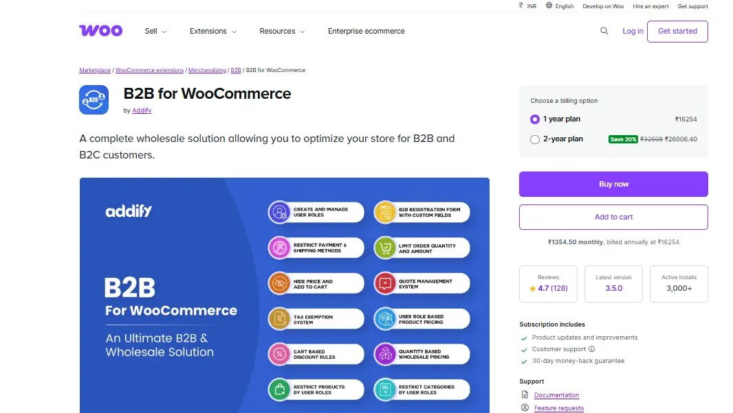 B2B for woocommerce