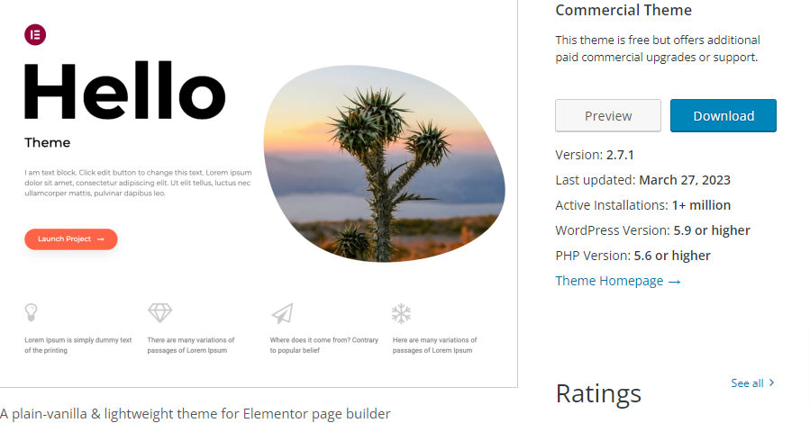 Hello-Elementor- WordPress Themes for Blogs