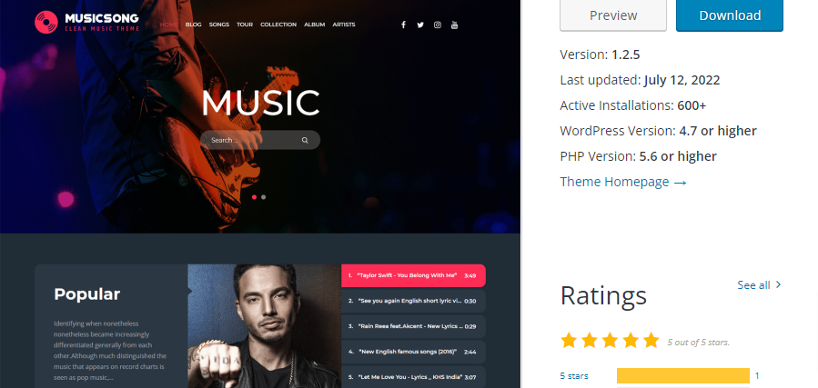 Musicsong- WordPress Themes for Podcasters
