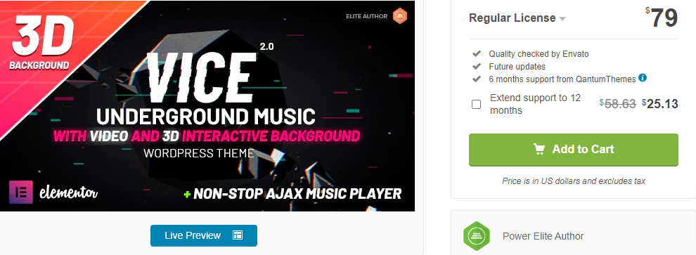 Vice- WordPress Themes for Musicians
