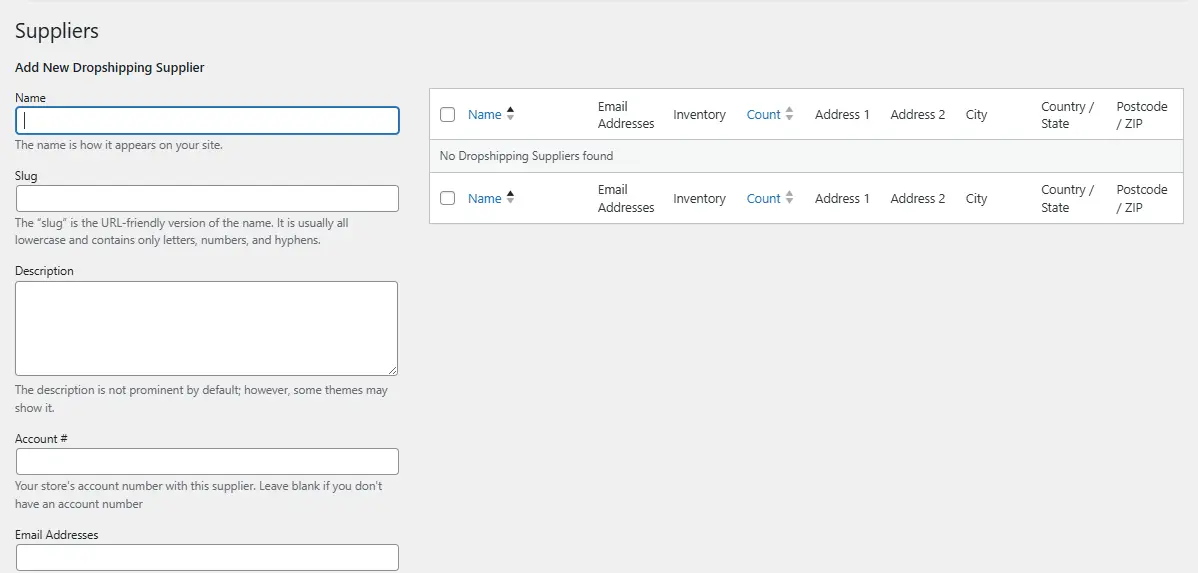 Add Suppliers and Assign Products