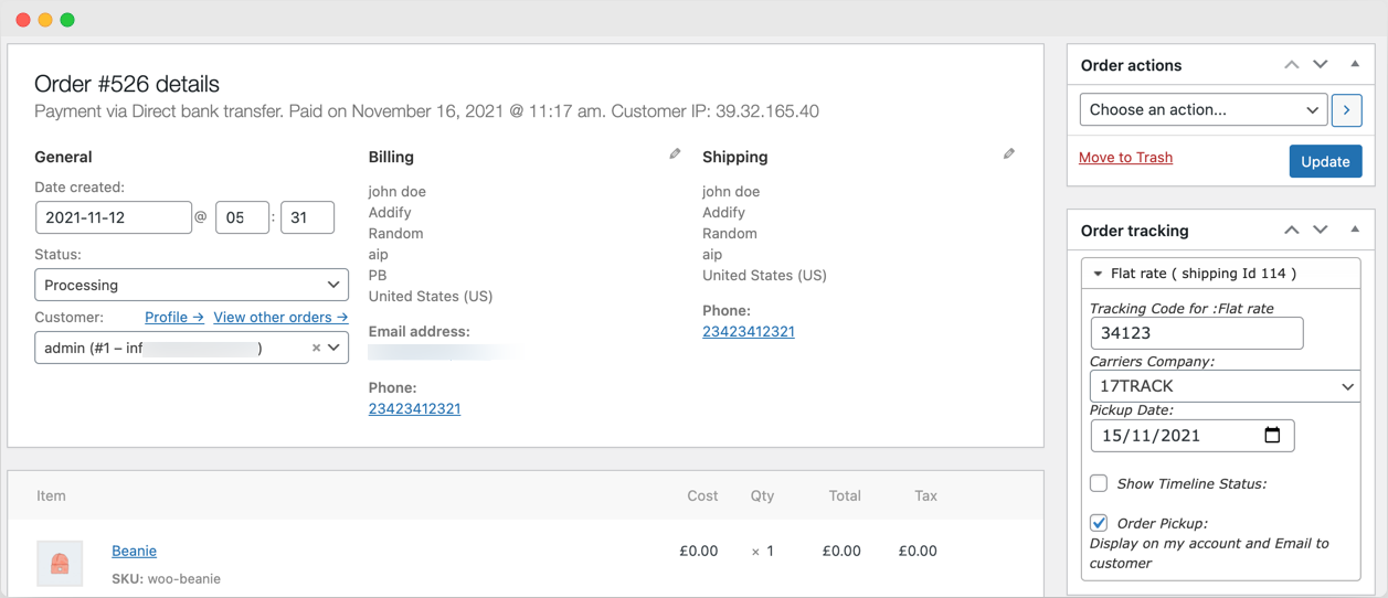 Order Tracking for WooCommerce