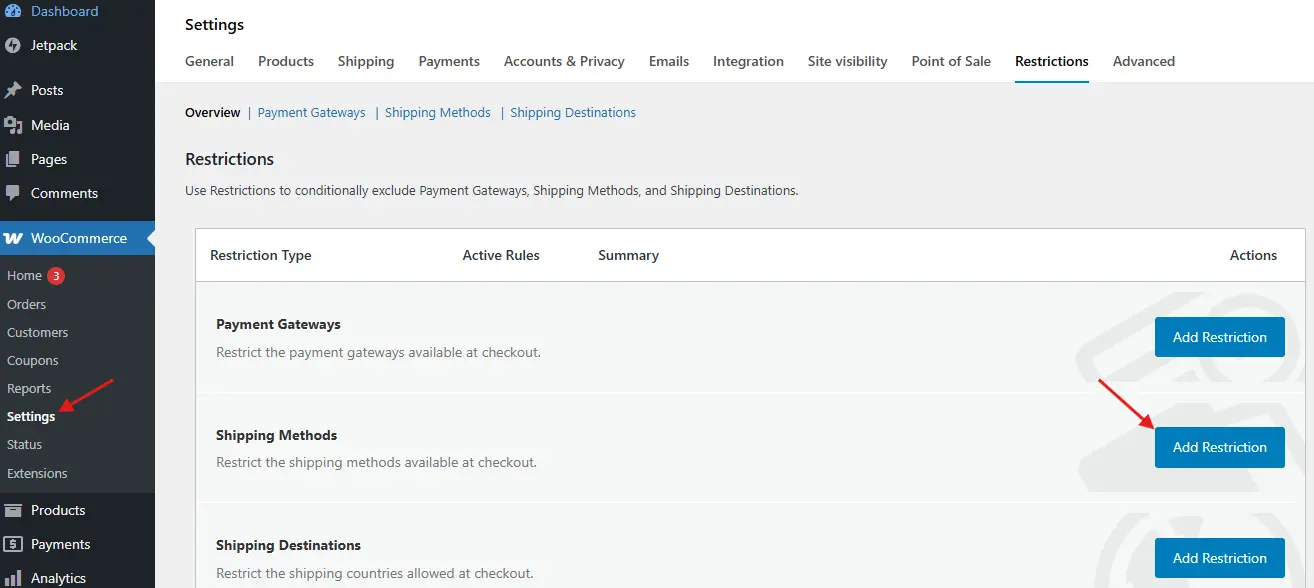 Restrict Shipping and Payment Options