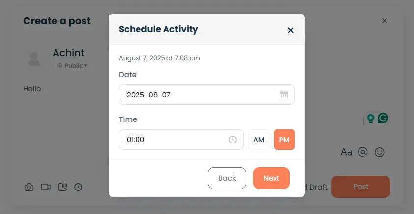 Schedule Posts Ahead