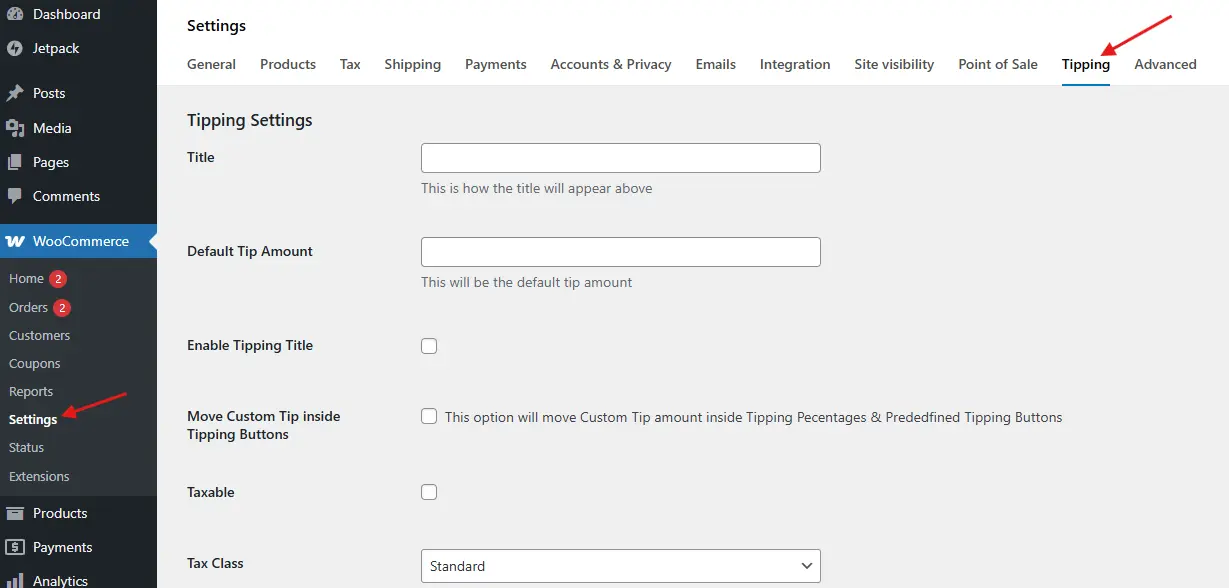 Configure Tip Settings