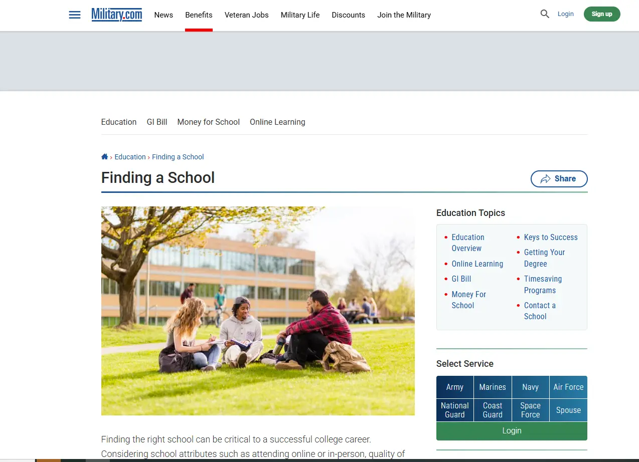 Military.com School Finder