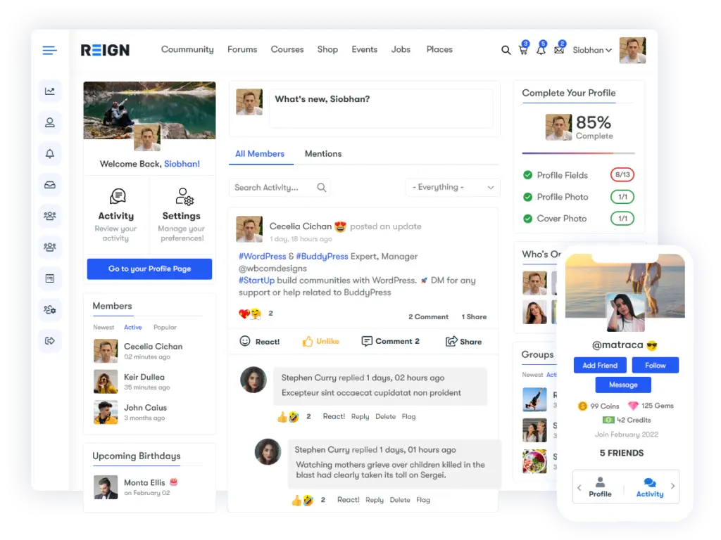 Reign—Ultimate BuddyPress Theme