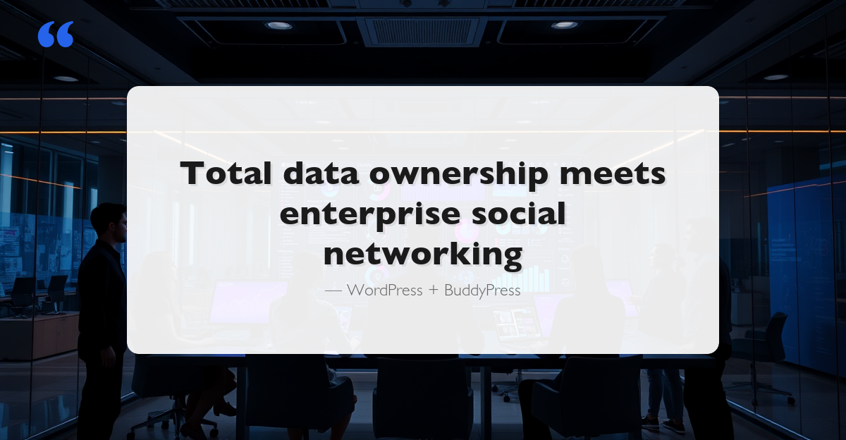 Company intranet built with BuddyPress and WordPress showing corporate dashboard interface