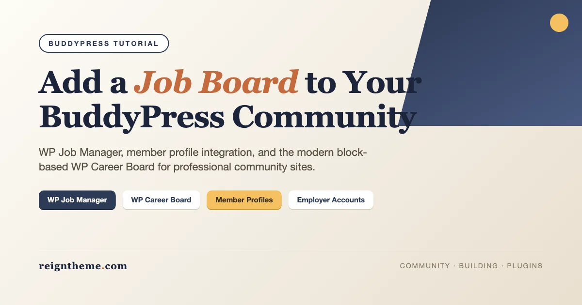 BuddyPress job board WordPress featured image showing WP Job Manager and WP Career Board integration