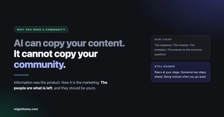 AI Can Copy Your Content. It Cannot Copy Your Community.