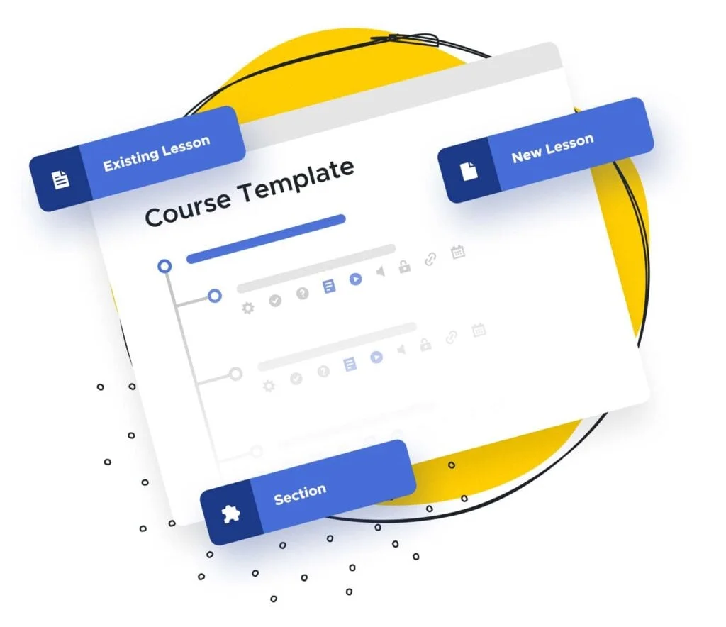 LifterLMS course builder with sections, lessons, and drag-and-drop reordering