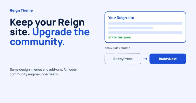 Keep Your Reign Site, Upgrade the Community: Reign on BuddyNext