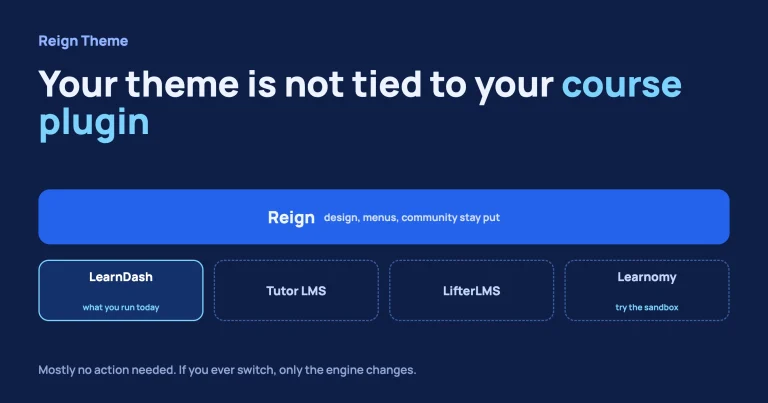 Running Reign With LearnDash? Your Options If Your Course Plugin Changes
